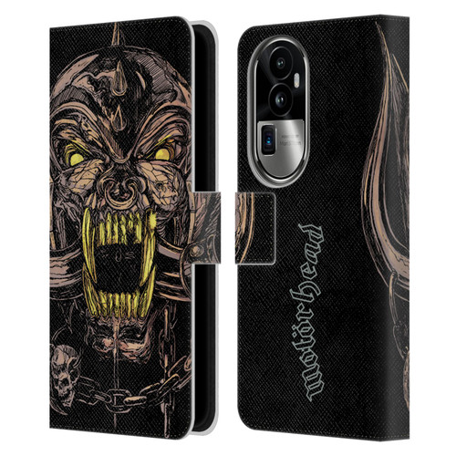 Motorhead Graphics Snaggletooth Leather Book Wallet Case Cover For OPPO Reno10 Pro+