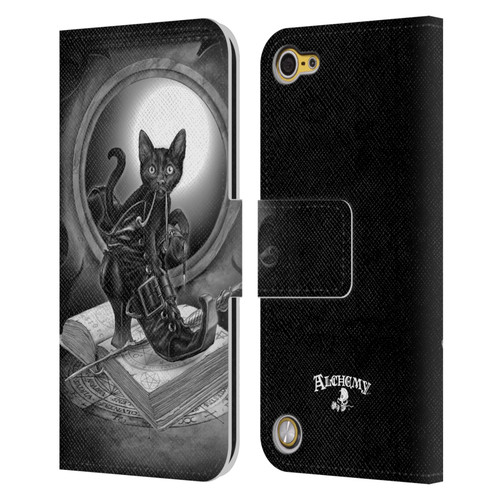 Alchemy Gothic Cats Midnight Mischief Leather Book Wallet Case Cover For Apple iPod Touch 5G 5th Gen