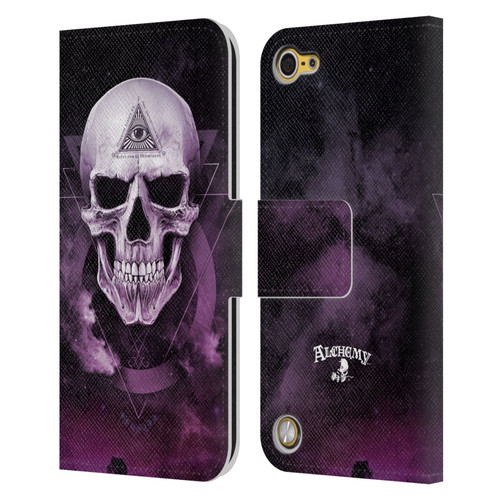 Alchemy Gothic Skull The Void Geometric Leather Book Wallet Case Cover For Apple iPod Touch 5G 5th Gen