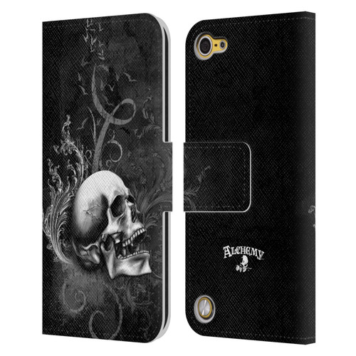 Alchemy Gothic Skull De Profundis Leather Book Wallet Case Cover For Apple iPod Touch 5G 5th Gen