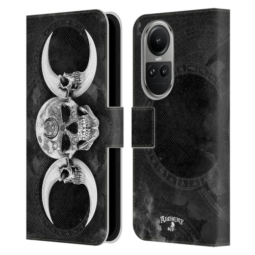 Alchemy Gothic Skull Dark Goddess Moon Leather Book Wallet Case Cover For OPPO Reno10 5G / Reno10 Pro 5G