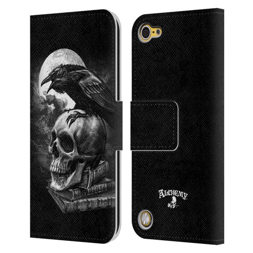 Alchemy Gothic Wing Poe's Raven Leather Book Wallet Case Cover For Apple iPod Touch 5G 5th Gen