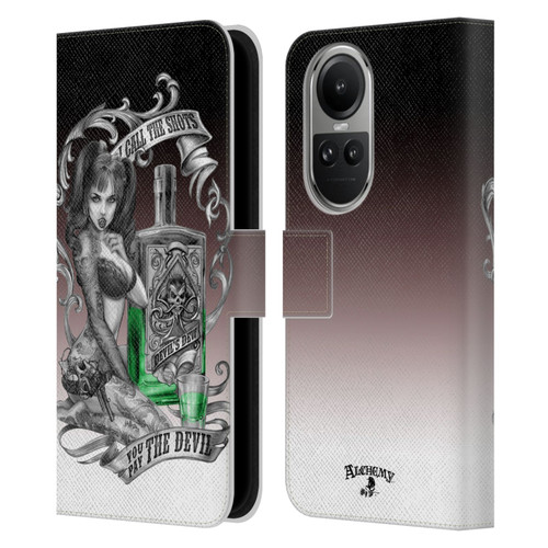 Alchemy Gothic Woman Devil's Green Dew Leather Book Wallet Case Cover For OPPO Reno10 5G / Reno10 Pro 5G
