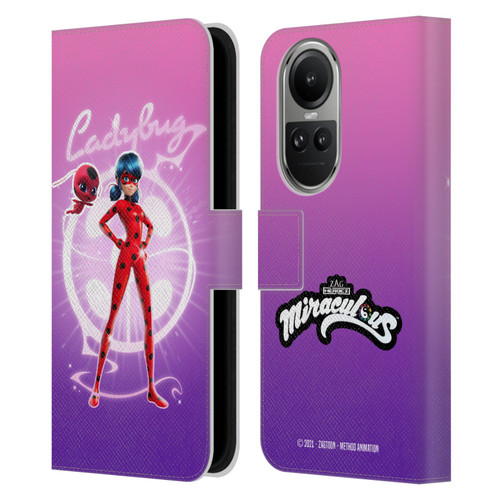 Miraculous Tales of Ladybug & Cat Noir Graphics Ladybug Leather Book Wallet Case Cover For OPPO Reno10 5G / Reno10 Pro 5G