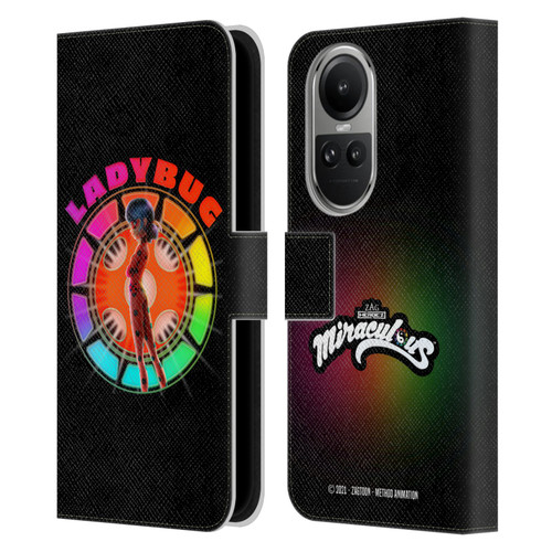 Miraculous Tales of Ladybug & Cat Noir Graphics Rainbow Leather Book Wallet Case Cover For OPPO Reno10 5G / Reno10 Pro 5G
