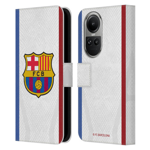 FC Barcelona 2023/24 Crest Kit Away Leather Book Wallet Case Cover For OPPO Reno10 5G / Reno10 Pro 5G