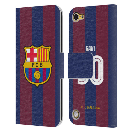 FC Barcelona 2023/24 Players Home Kit Gavi Leather Book Wallet Case Cover For Apple iPod Touch 5G 5th Gen