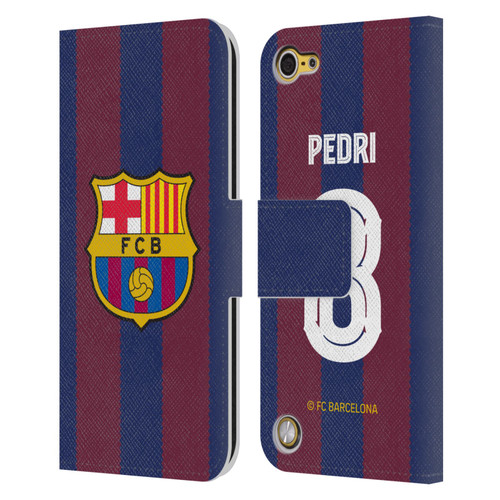 FC Barcelona 2023/24 Players Home Kit Pedri Leather Book Wallet Case Cover For Apple iPod Touch 5G 5th Gen