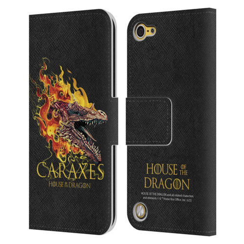 House Of The Dragon: Television Series Art Caraxes Leather Book Wallet Case Cover For Apple iPod Touch 5G 5th Gen