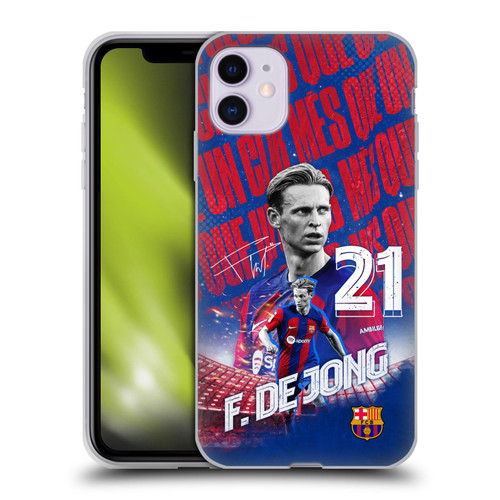 FC Barcelona 2023/24 First Team Frenkie de Jong Soft Gel Case for Apple iPhone 11