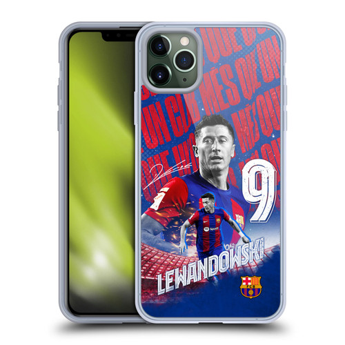 FC Barcelona 2023/24 First Team Robert Lewandowski Soft Gel Case for Apple iPhone 11 Pro Max