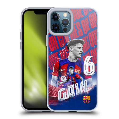 FC Barcelona 2023/24 First Team Gavi Soft Gel Case for Apple iPhone 12 Pro Max & MagSafe