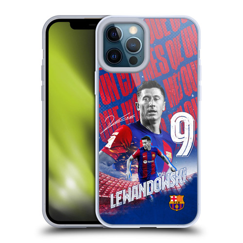 FC Barcelona 2023/24 First Team Robert Lewandowski Soft Gel Case for Apple iPhone 12 Pro Max & MagSafe