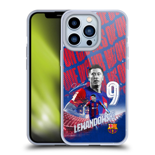 FC Barcelona 2023/24 First Team Robert Lewandowski Soft Gel Case for Apple iPhone 13 Pro & MagSafe