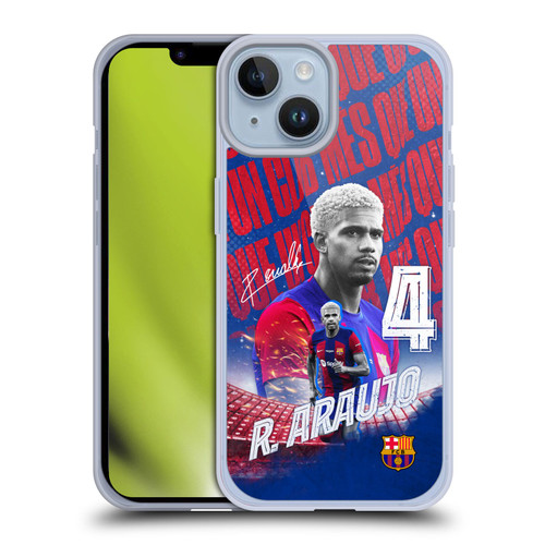 FC Barcelona 2023/24 First Team Ronald Araújo Soft Gel Case for Apple iPhone 14