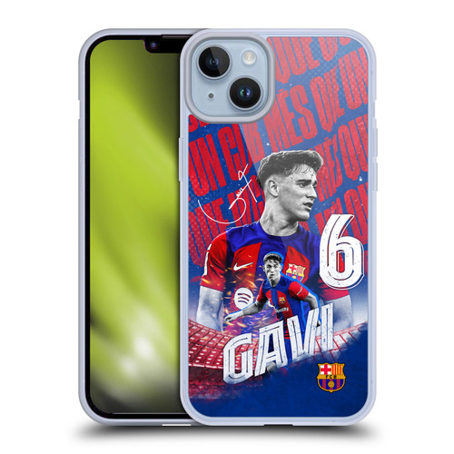 FC Barcelona 2023/24 First Team Gavi Soft Gel Case for Apple iPhone 14 Plus & MagSafe