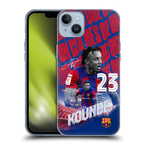 FC Barcelona 2023/24 First Team Jules Koundé Soft Gel Case for Apple iPhone 14 Plus