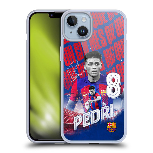 FC Barcelona 2023/24 First Team Pedri Soft Gel Case for Apple iPhone 14 Plus