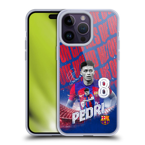 FC Barcelona 2023/24 First Team Pedri Soft Gel Case for Apple iPhone 14 Pro Max