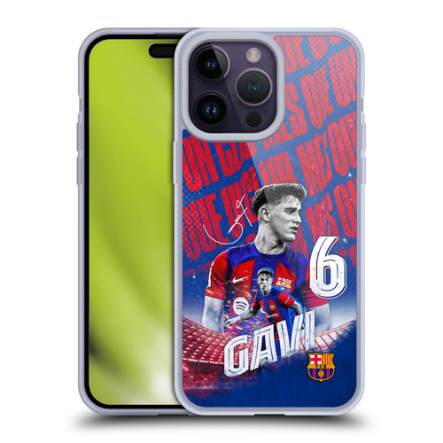 FC Barcelona 2023/24 First Team Gavi Soft Gel Case for Apple iPhone 14 Pro Max