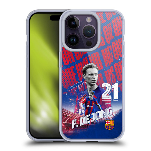 FC Barcelona 2023/24 First Team Frenkie de Jong Soft Gel Case for Apple iPhone 14 Pro