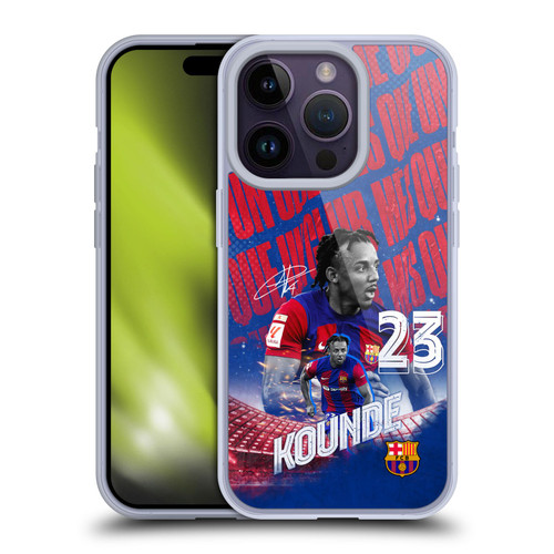 FC Barcelona 2023/24 First Team Jules Koundé Soft Gel Case for Apple iPhone 14 Pro