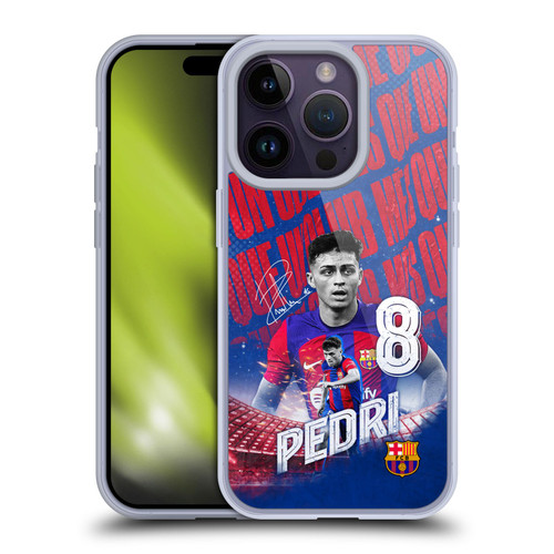 FC Barcelona 2023/24 First Team Pedri Soft Gel Case for Apple iPhone 14 Pro