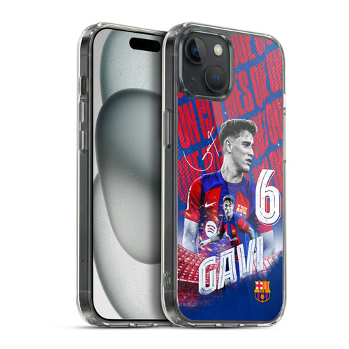 FC Barcelona 2023/24 First Team Gavi Soft Gel Case for Apple iPhone 15 Plus & MagSafe