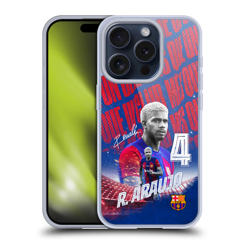FC Barcelona 2023/24 First Team Ronald Araújo Soft Gel Case for Apple iPhone 15 Pro & MagSafe