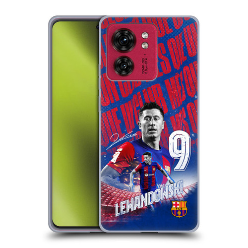 FC Barcelona 2023/24 First Team Robert Lewandowski Soft Gel Case for Motorola Moto Edge 40