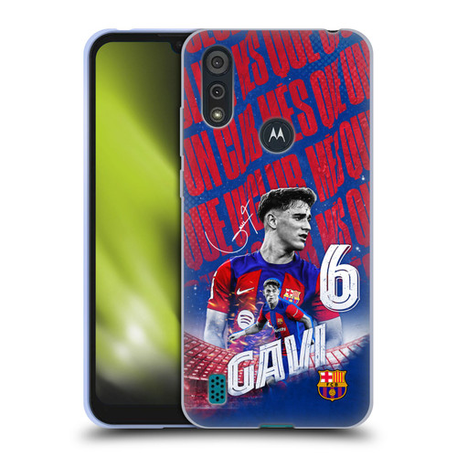 FC Barcelona 2023/24 First Team Gavi Soft Gel Case for Motorola Moto E6s (2020)