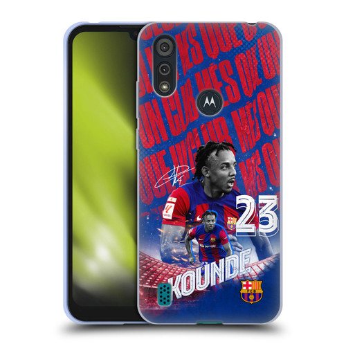 FC Barcelona 2023/24 First Team Jules Koundé Soft Gel Case for Motorola Moto E6s (2020)