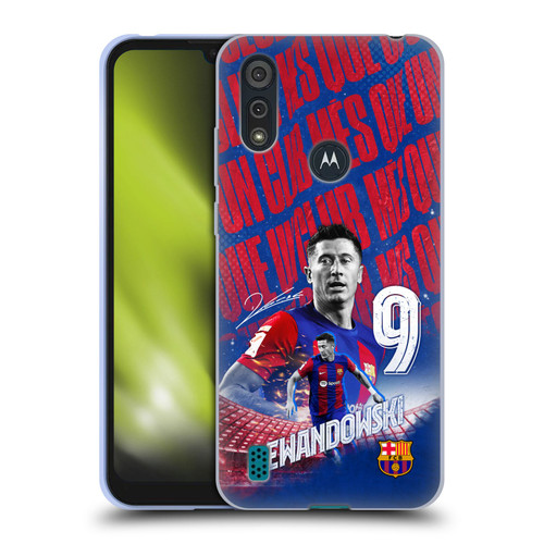 FC Barcelona 2023/24 First Team Robert Lewandowski Soft Gel Case for Motorola Moto E6s (2020)