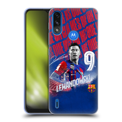 FC Barcelona 2023/24 First Team Robert Lewandowski Soft Gel Case for Motorola Moto E7 Power / Moto E7i Power