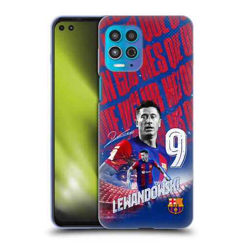 FC Barcelona 2023/24 First Team Robert Lewandowski Soft Gel Case for Motorola Moto G100