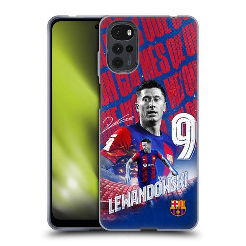 FC Barcelona 2023/24 First Team Robert Lewandowski Soft Gel Case for Motorola Moto G22