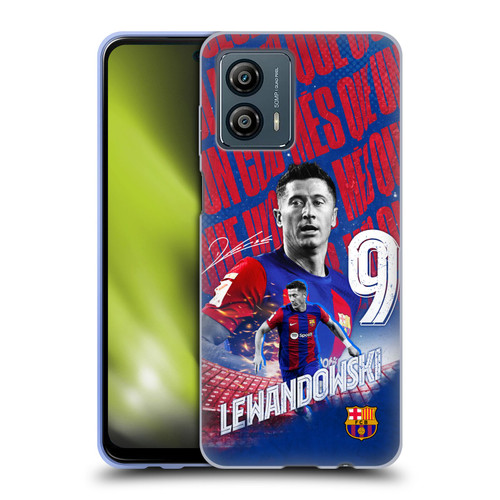 FC Barcelona 2023/24 First Team Robert Lewandowski Soft Gel Case for Motorola Moto G53 5G
