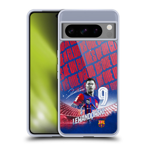 FC Barcelona 2023/24 First Team Robert Lewandowski Soft Gel Case for Google Pixel 8 Pro