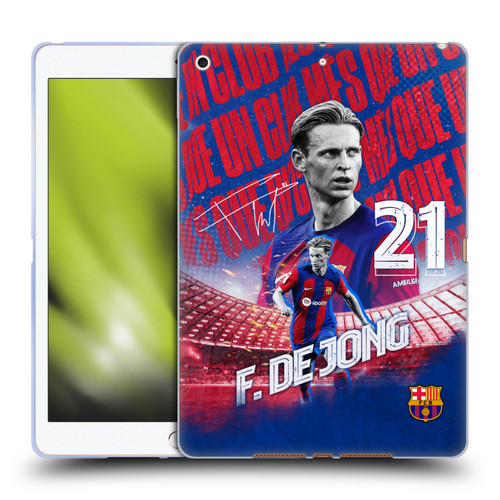 FC Barcelona 2023/24 First Team Frenkie de Jong Soft Gel Case for Apple iPad 10.2 2019/2020/2021
