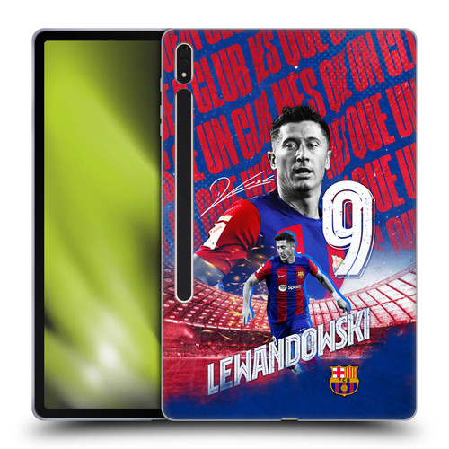 FC Barcelona 2023/24 First Team Robert Lewandowski Soft Gel Case for Samsung Galaxy Tab S8 Plus