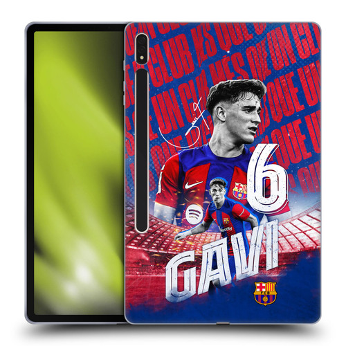 FC Barcelona 2023/24 First Team Gavi Soft Gel Case for Samsung Galaxy Tab S8 Plus