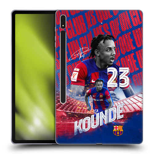 FC Barcelona 2023/24 First Team Jules Koundé Soft Gel Case for Samsung Galaxy Tab S8 Plus