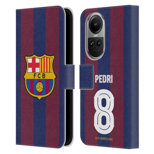 FC Barcelona 2023/24 Players Home Kit Pedri Leather Book Wallet Case Cover For OPPO Reno10 5G / Reno10 Pro 5G
