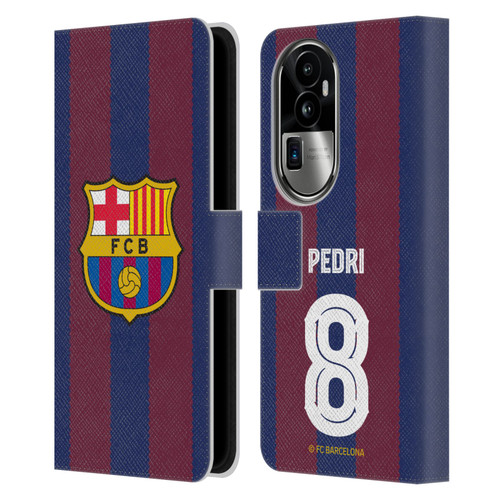 FC Barcelona 2023/24 Players Home Kit Pedri Leather Book Wallet Case Cover For OPPO Reno10 Pro+