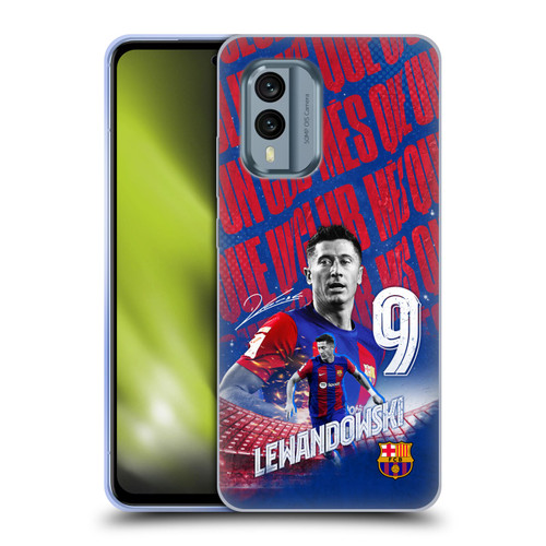 FC Barcelona 2023/24 First Team Robert Lewandowski Soft Gel Case for Nokia X30