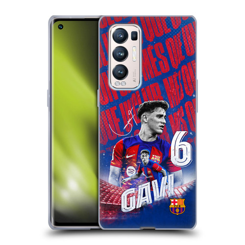 FC Barcelona 2023/24 First Team Gavi Soft Gel Case for OPPO Find X3 Neo / Reno5 Pro+ 5G