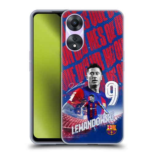 FC Barcelona 2023/24 First Team Robert Lewandowski Soft Gel Case for OPPO A78 4G