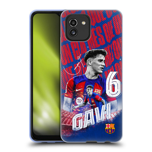 FC Barcelona 2023/24 First Team Gavi Soft Gel Case for Samsung Galaxy A03 (2021)