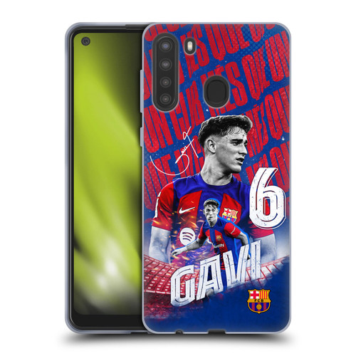 FC Barcelona 2023/24 First Team Gavi Soft Gel Case for Samsung Galaxy A21 (2020)