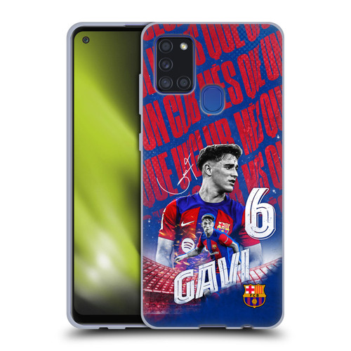 FC Barcelona 2023/24 First Team Gavi Soft Gel Case for Samsung Galaxy A21s (2020)